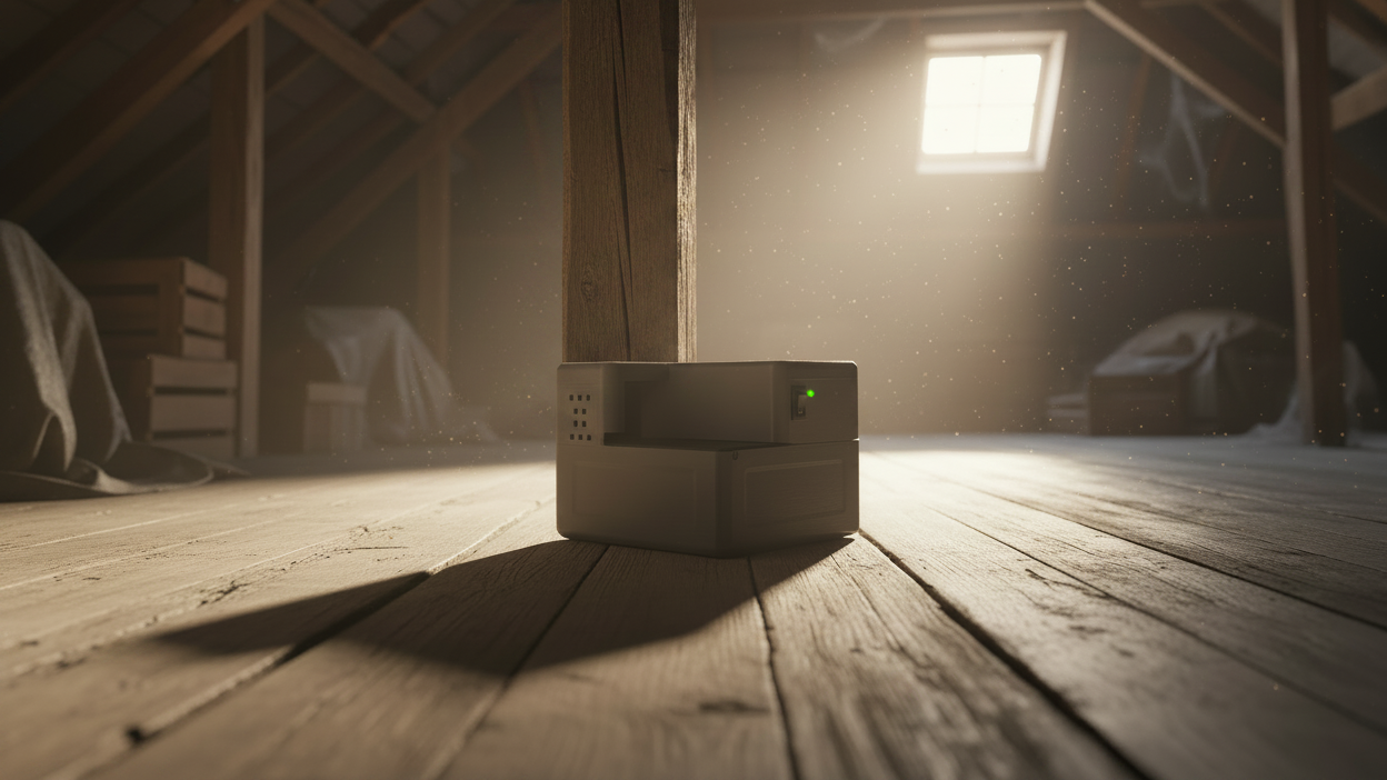 Nabber Mini mouse trap deployed in attic environment